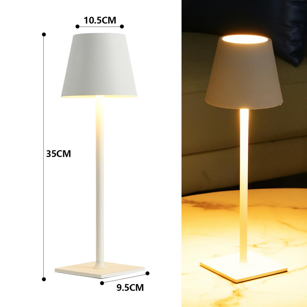 Simple Desk Lamp Decorative Desk Lamp Rechargeable Desk Lamp Metal Texture Ambient Lamp White 4000mAh