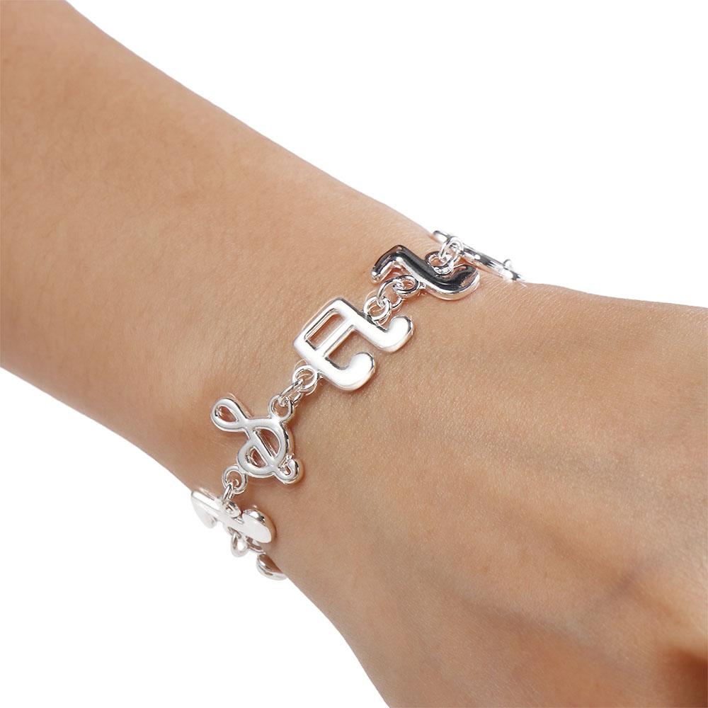 Ювелирный браслет с музыкальной нотой, эстетичный браслет-цепочка на руку с восемью нотами, красивый серебряный браслет, лето