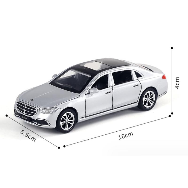 1/32 Benz S400 S-Class Модель автомобиля из легкого сплава Литые игрушечные транспортные средства Звук и свет Инерционные детские игрушечные машинки Коллекционные подарки для мальчиков