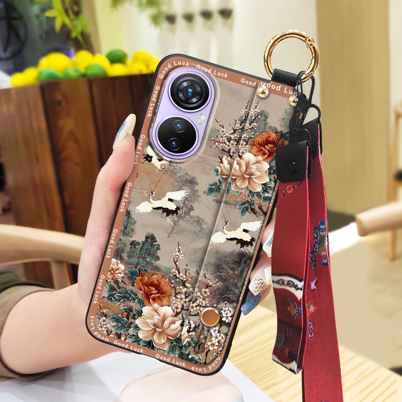 Грязеотталкивающий ремешок на запястье Чехол для телефона Для Blackview A200 Pro Защитный Для мамы Мягкий чехол Противоударный Китайский стиль Кольцо