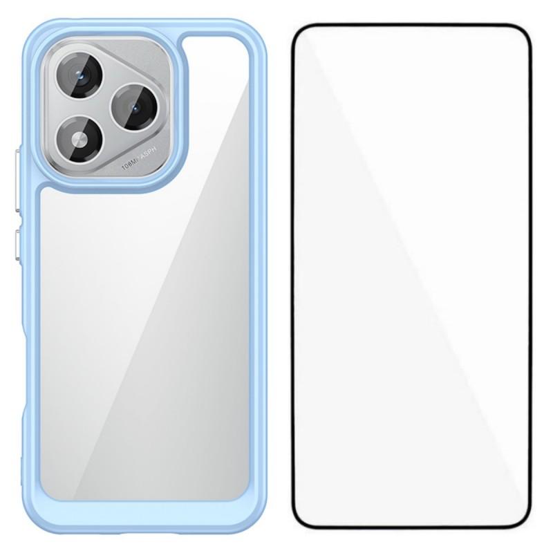 For Honor 400 Lite 5G Phone Case WANLONFENG XC Series TPU Acrylic Cover with Tempered Glass (Big Lens Hole)