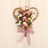 Simulation Carnation Heart Wall Hanging Bow Garland Mother's Day Gifts