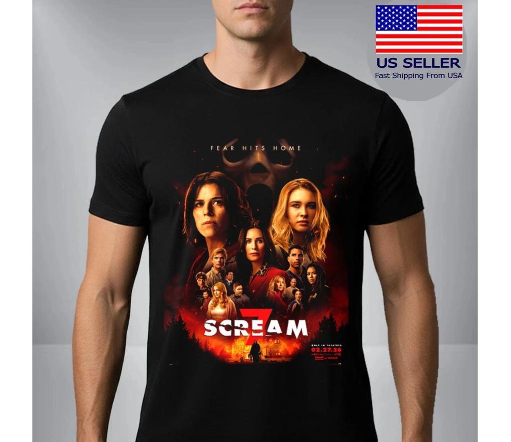 Scream 7 Fear Hits Movie T-Shirt 2026