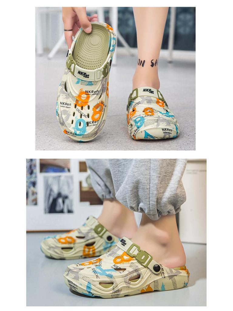 Мужские летние пляжные сандалии больших размеров: Нескользящие, Двусторонние, Повседневные Слипоны