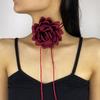 Stylish Rose Blossom Necklace Simulation Flower Neckchain Women Girls Collarbone Chain Eye Catching Choker Accessory
