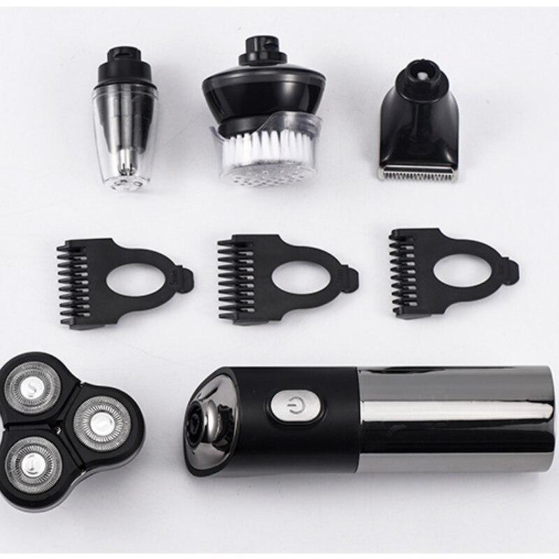 Водостойкая электрическая бритва 4 в 1, мужская бритва с 3 лезвиями, многофункциональная машинка для стрижки с ЖК-дисплеем IPX7, влажная и сухая стрижка волос в ушах, в носу