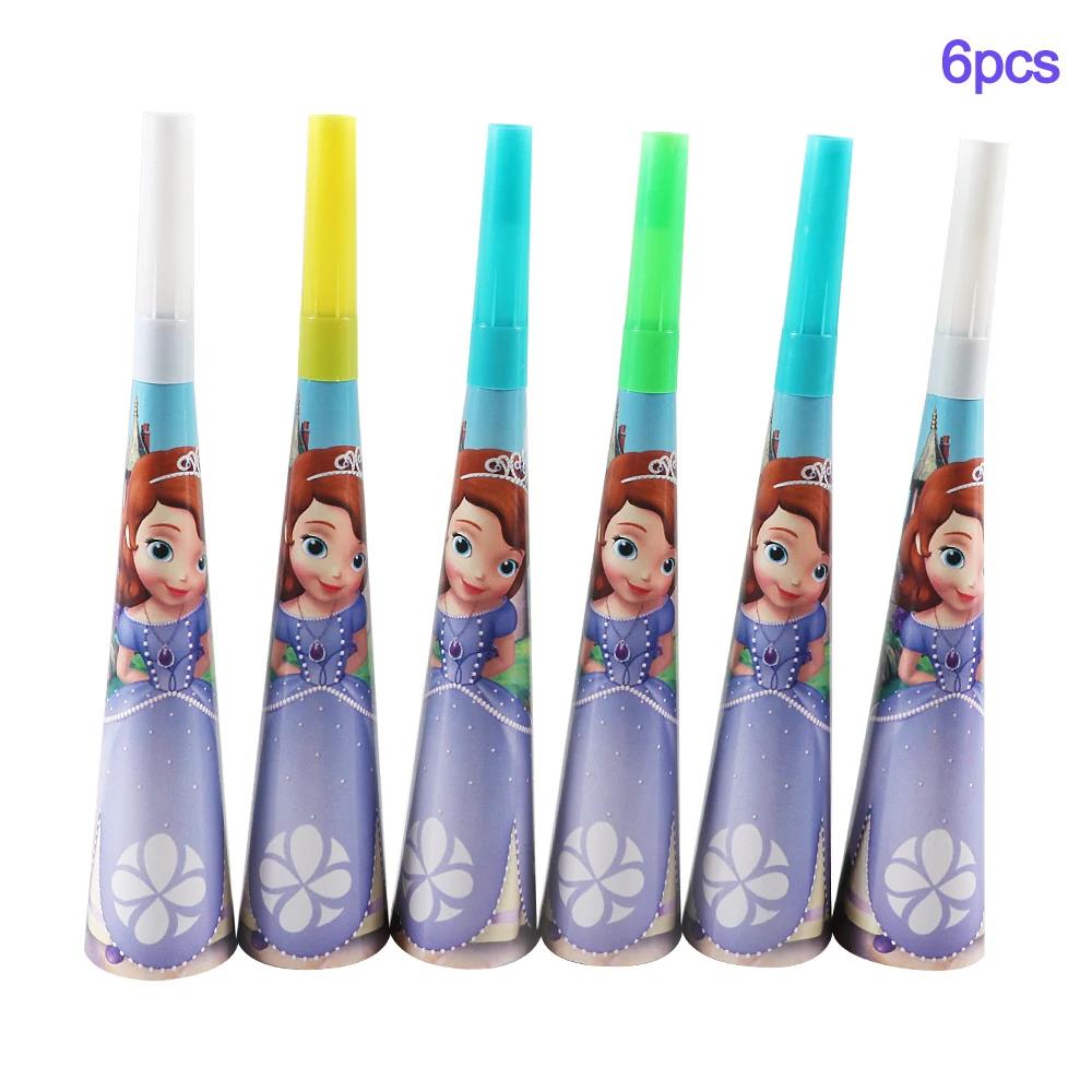Sofia Princess Birthday Party Decoration Supplies Disposable Party Cutlery Set Baby Shower Banner Napkins Horn Hat Sofia