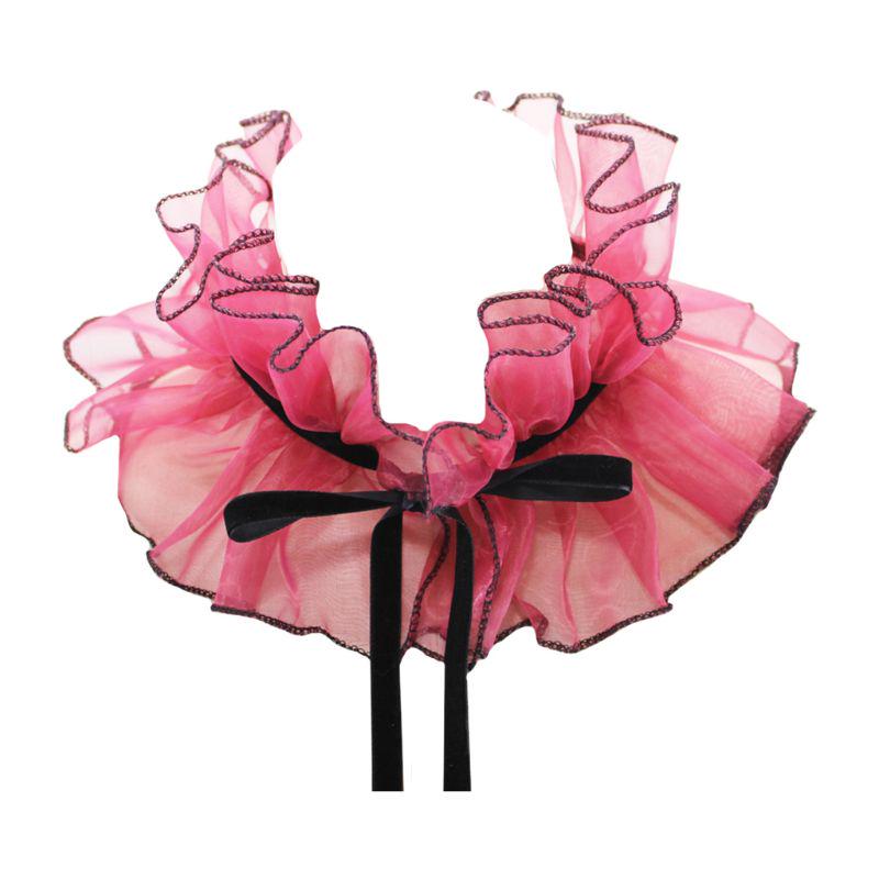 Victorian Vintage Organza Agaric Stand Fake Collar Cosplay Neck Ruff