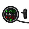 12V Мотоциклетный вольтметр с датчиком температуры, USB Type-C зарядкой и отображением времени