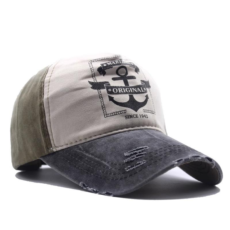 Spring and summer new old ripped baseball cap men's washed denim cloth collision fashion casual cap women's tide