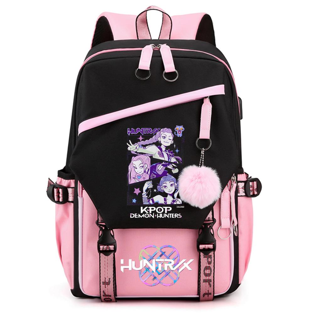 Милый Kpop Рюкзак с принтом Охотников на демонов Большой вместимости для подростка, студента, девочки, мальчика, школьный портфель, сумка для книг, детский подарок, женская водонепроницаемая дорожная сумка, Mochila
