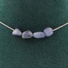 Stones and Minerals. Necklace 4 Blue Kyanite Beads from Brazil. Stainless Steel Chain Necklace Women Men. Custom Size