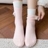 Cute Women's Thickened Socks Soft Middle Tube Socks Simple Warm Home Socks  Autumn Winter