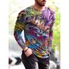 Уличная хип-хоп футболка мужская одежда круглый вырез длинный рукав футболки 3D принт граффити арт живопись мода осень харадзюку футболки топ