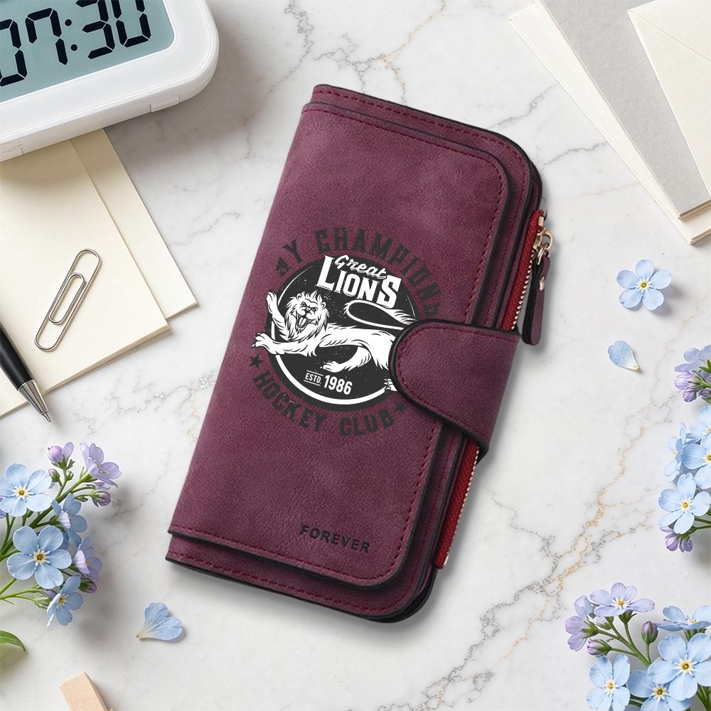 Vintage Print Long Wallet Multi Card Holder Portable Purse for Daily Use