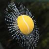 Yousheng 3D Prank Car Sticker Lifelike Tennis Ball Shattered Glass Rear Windshield Tricky Decoration Ball Hit Simulation Creative Sticker for Car
