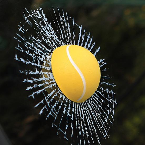 Yousheng 3D Prank Car Sticker Lifelike Tennis Ball Shattered Glass Rear Windshield Tricky Decoration Ball Hit Simulation Creative Sticker for Car