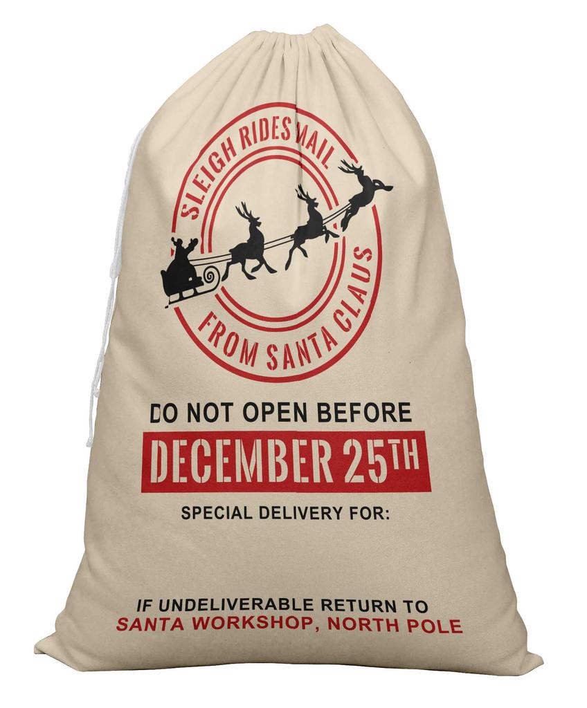 Printtoo Упаковка из 2 специальных рождественских мешков со шнурком, очень большого размера, для многоразового хранения рождественских подарков, 27x20 дюймов