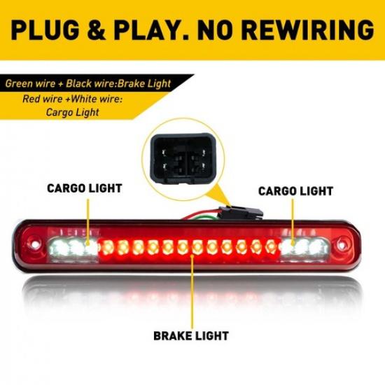 For 88-99 Suburban C/K1500/2500/Silverado Chevy LED Brake 3Rd Cargo Light Lamp