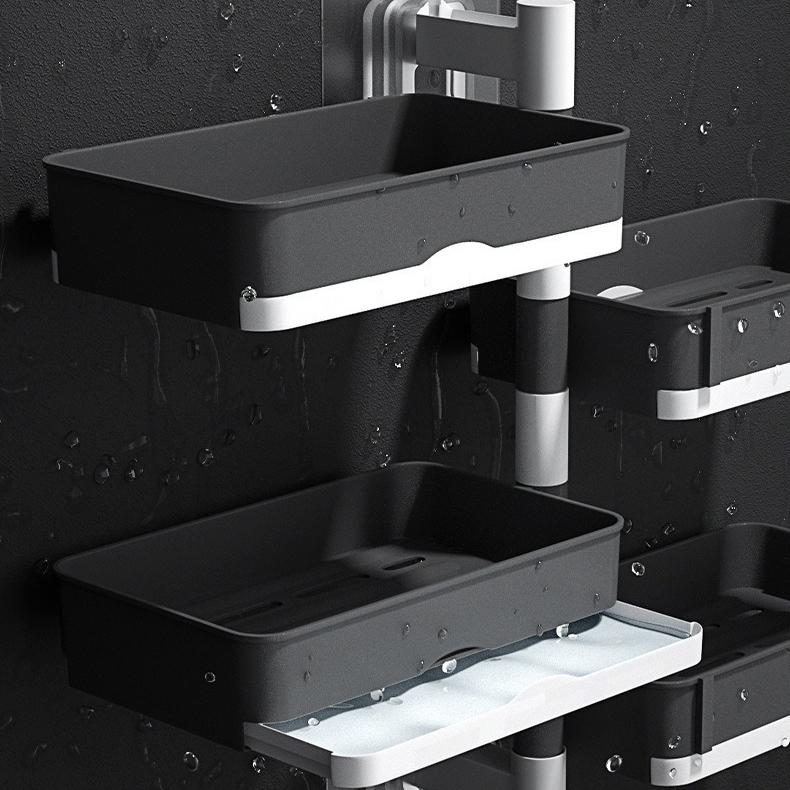 Rotary Soap Box Perforation Free Wall Mounted Drain Storage Rack Multifunction Dry Wet Separation Bathroom Organizer For Home