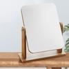 360 Degree Rotating Vanity Mirror with Wooden Base Vintage Desktop Makeup Mirror Size S