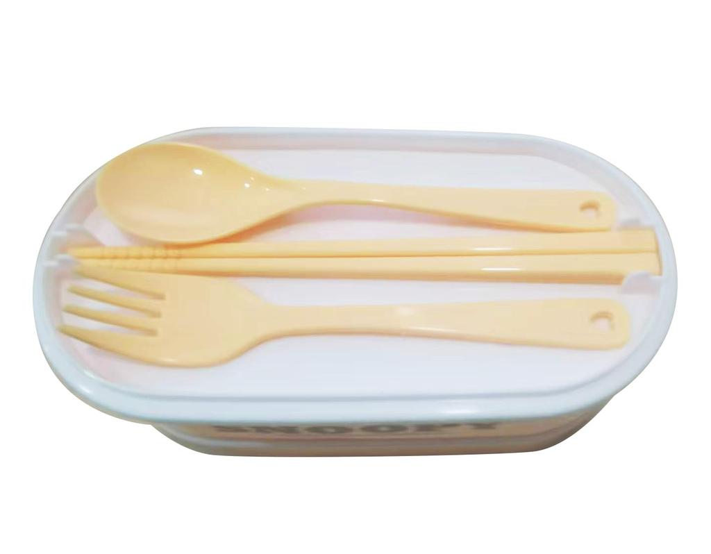 Snoopy 2-Tier Lunch Box with Chopsticks, Spoon, and Fork (KSNP-LBX-001) [Used]