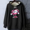 Women's Christmas Print Loose Casual Long Sleeve Hooded Sweatshirt