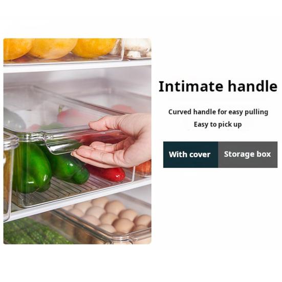 Ящик для хранения холодильника с крышкой Прозрачный штабелируемый футляр для фруктов и овощей Органайзер для яиц Чехол для организации продуктов питания Коробка для яиц Коробка для хранения яиц