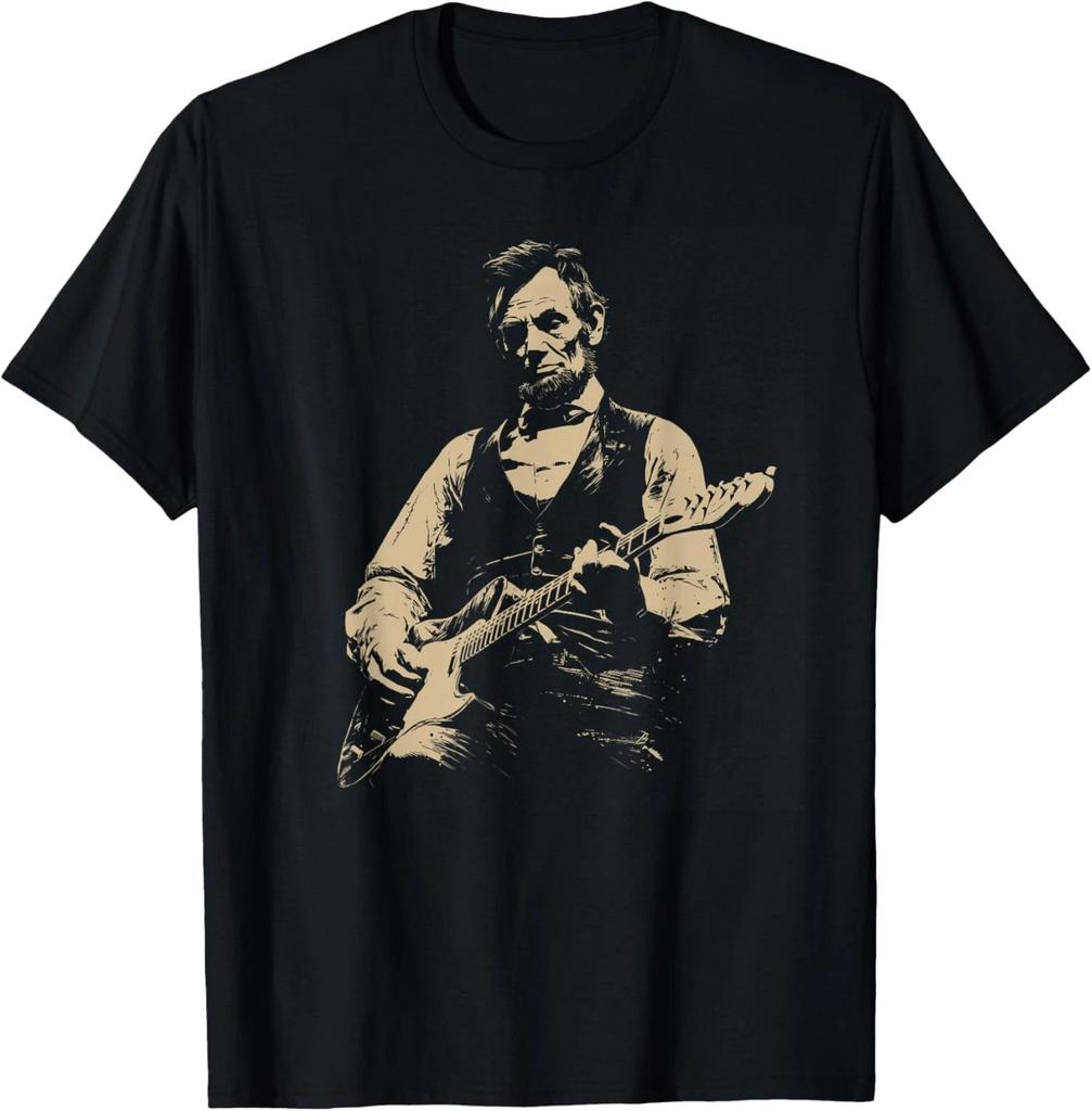 Abraham Lincoln Abe Lincoln Playing Guitar Retro Vintage Unisex T-Shirt