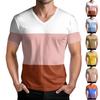 Мужская модная футболка с коротким рукавом и V-образным вырезом