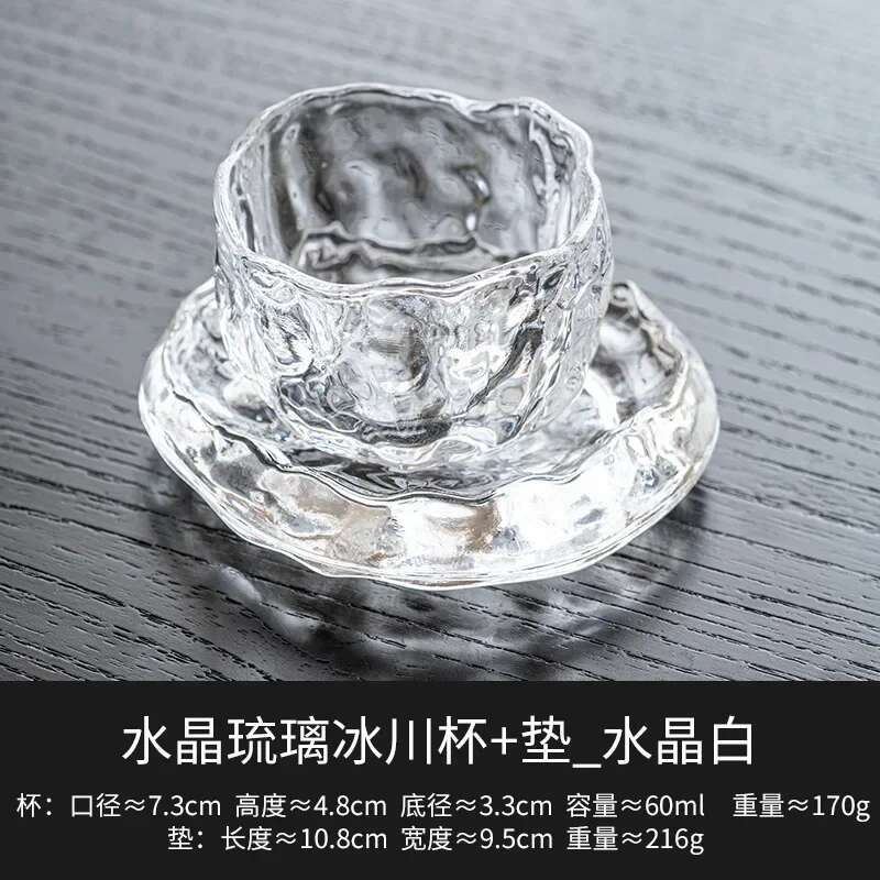 Хрустальные стаканы Стаканы Glacier Розовые Маленькая чайная чашка Мастер Одиночная кружка Бытовой Набор чашек для чая Кунг-фу с подставкой Костюм Маленькая тарелка
