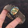 Spiny Oyster Copper Turquoise Bangle Copper Wire Wrapped Cuff Bracelet Handmade Adjustable Bangle Gemstone Cuff Copper Jewelry Gift For Mom