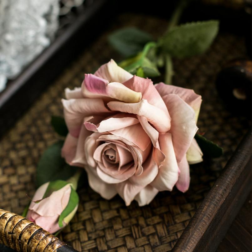 1pc Artificial Flowers Silk Rose Home living room Vase Outdoor garden Wedding bridal bouquet Christmas Decoration Diy gift box