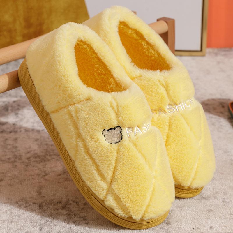 Fashion New Cotton Slippers Autumn and Winter Indoor Home Thick-soled Warm Home Non-slip Cotton   Shoes for Women  Pantuflas De Mujer