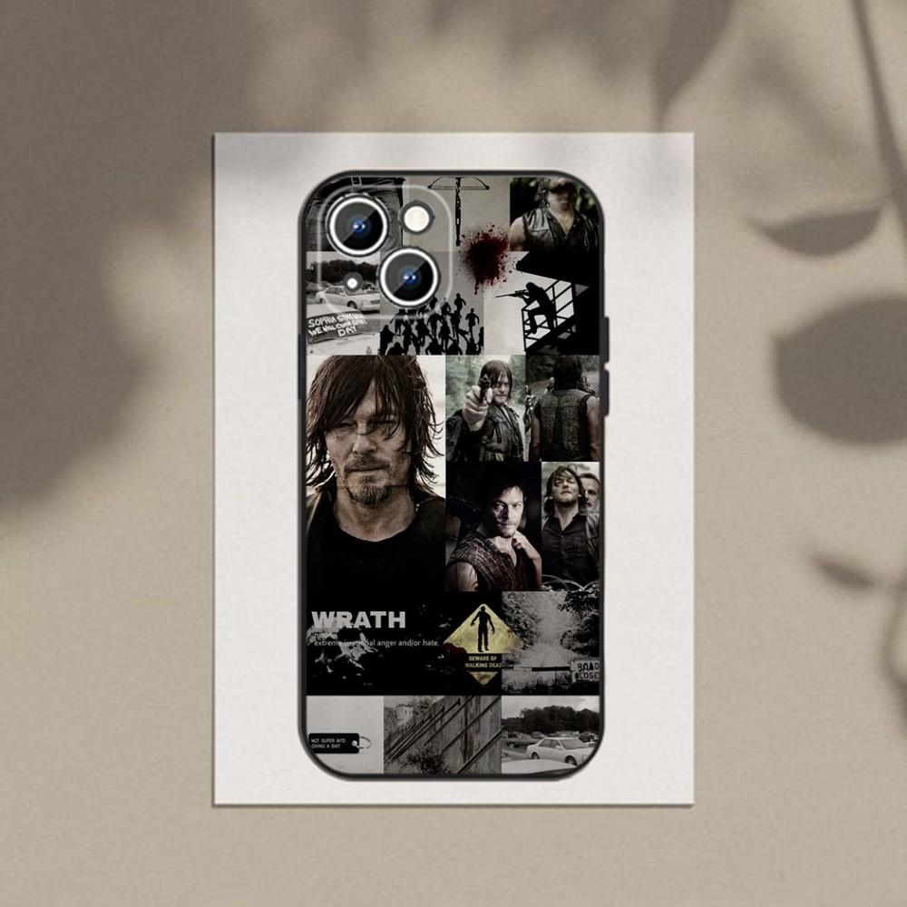 The W-Walkings D-Dead Daryl Dixon Phone Case For Apple iPhone 15,14,13,12,11,XS,XR,X,8,7,Pro,Max,Plus,mini Silicone Black Cover