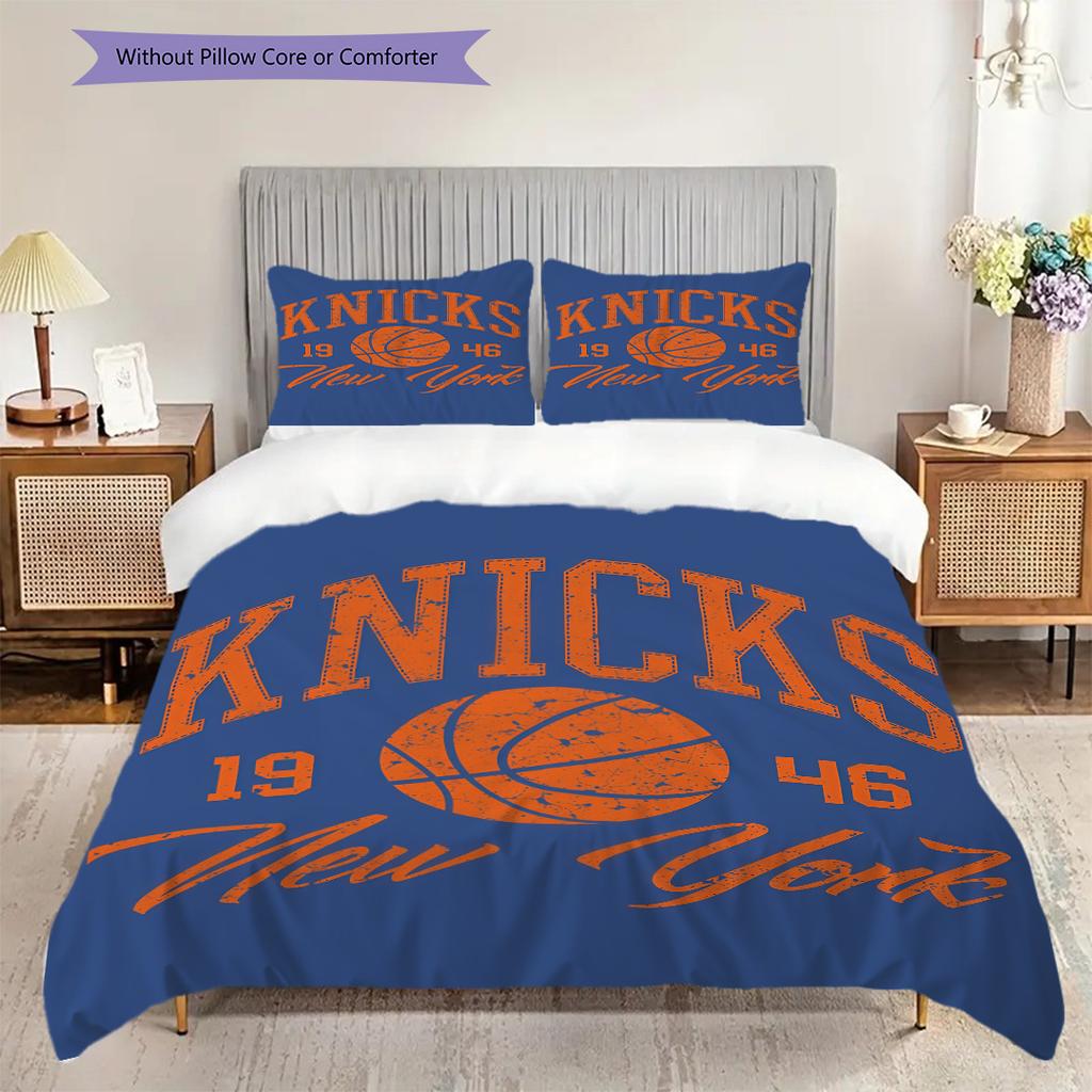 New York Knicks Bold Colors Dynamic Three-piece set(1 * duvet cover + 2 * pillowcase, without core)Duvet cover and pillowcase Soft and comfortable