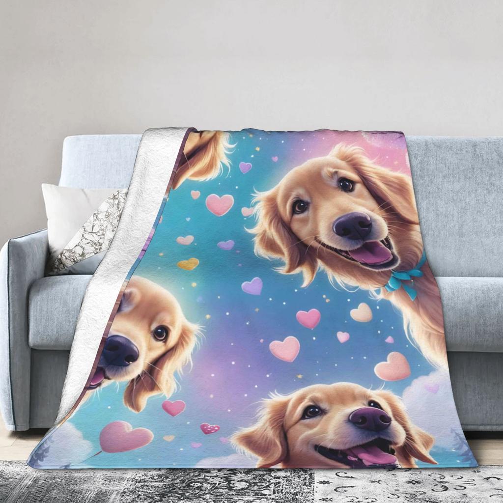 Funny Dog Selfie Flannel Blanket Winter Super Soft Throw Blanket for Girls Boys Outdoor Comfortable Bedspread Sofa Bed Cover