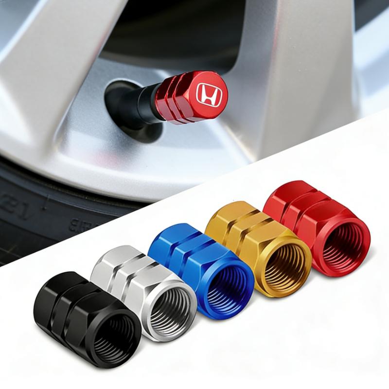 4pcs/set Car Wheel Tire Valve Caps Tyre Stem Covers Accessories For Honda Civci FIT CRV Accord Jazz HRV Dio Stepwgn Prelude