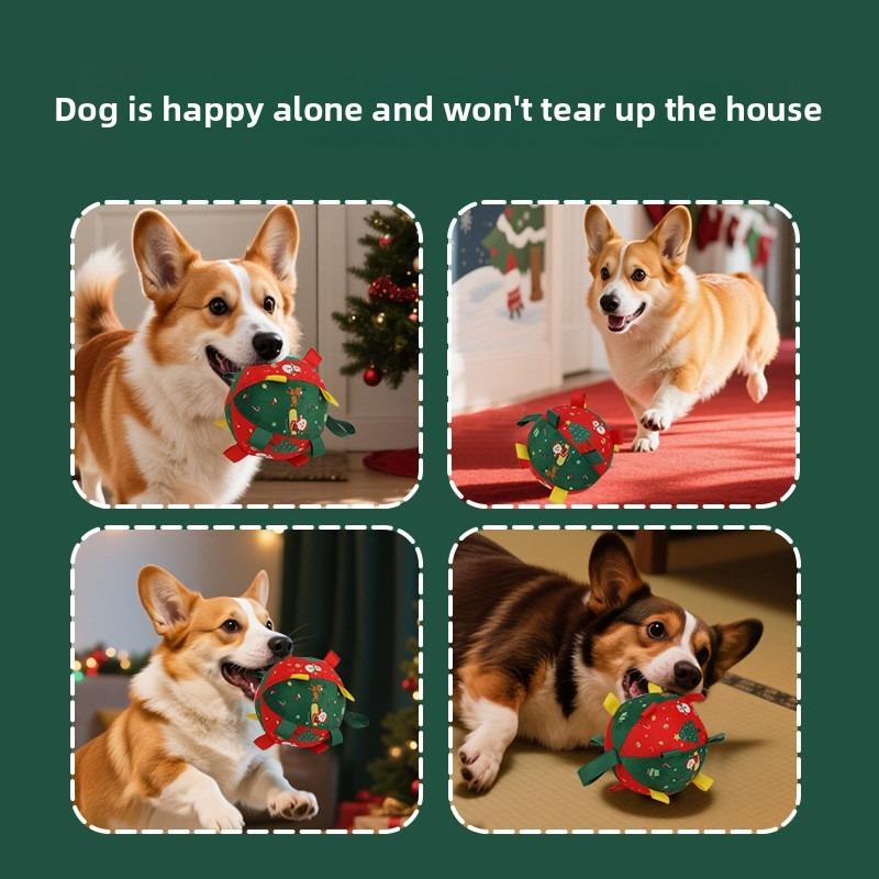 1Pcs Chew Ball Durable Christmas Dog Molars Interactive Fun Bit-Resistant Puzzle Time-killing Pet Toy Healthy Material