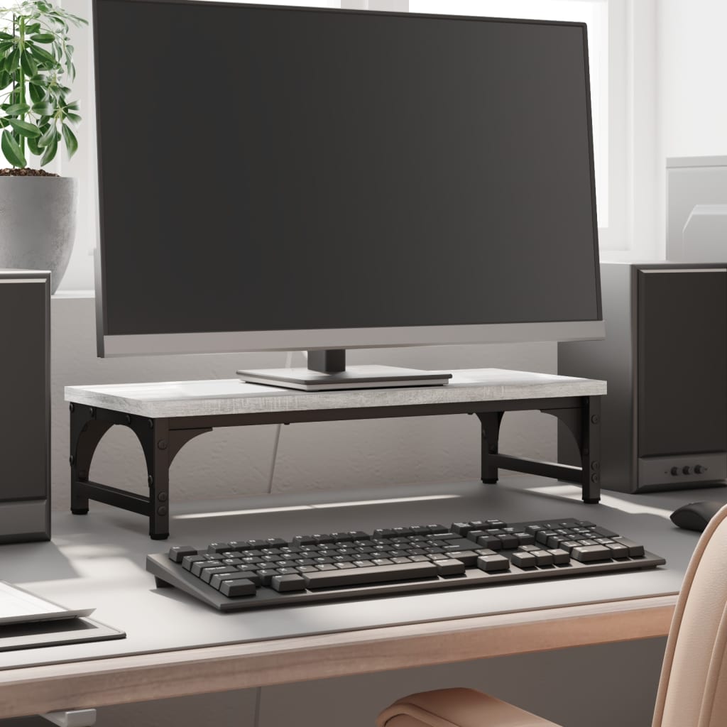 Monitor Stand Gray Sonoma 55 x 23 x 14 cm Engineered Wood