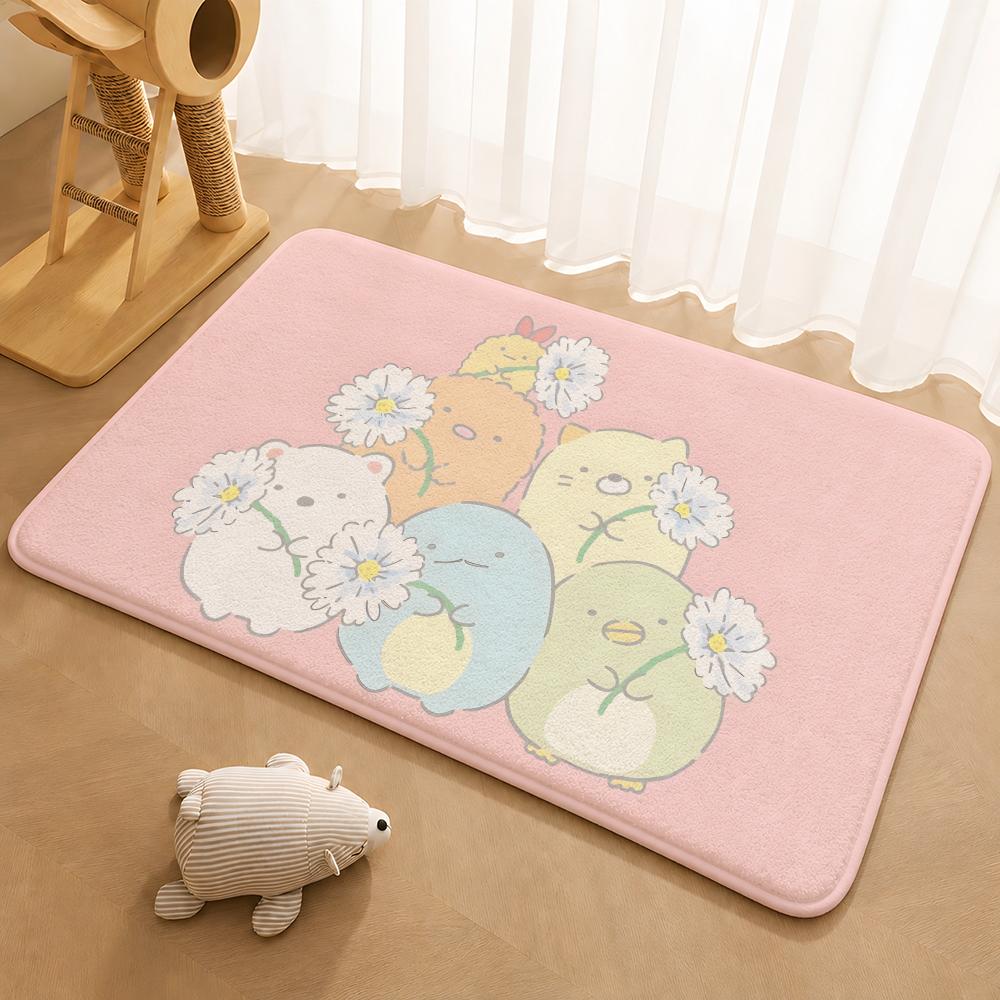 S-Sumikko Gurashi Exquisite Floor Mat Floor Mat Soft Flannel Non-Slip Door Rug for Living Room