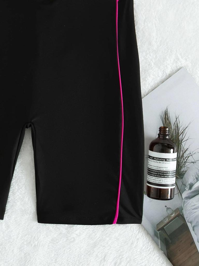 Женский слитный купальник с короткими рукавами и молнией на 2024 год для серфинга и пляжной одежды