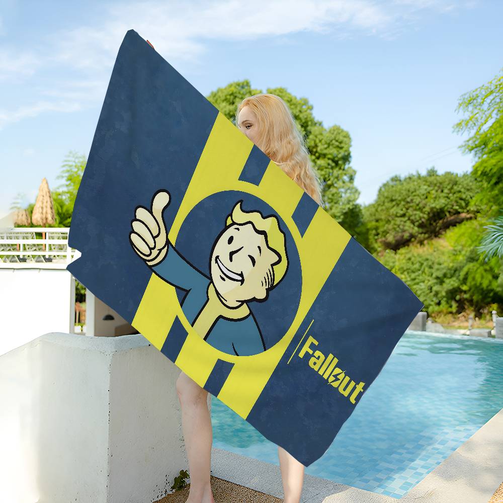 Games V-Vault T-Tec Logo Big Microfiber Beach Towels Quick Dry Towel Sand Beach Towels Pool Towel for Travel Swim Pool Yoga