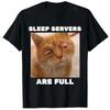 Sleep Server Full Funny Cat Emoji T-shirt Cute Kitten Comic Cartoon Pattern Clothing Y2k Novelty Gift Fashion T-shirt Top