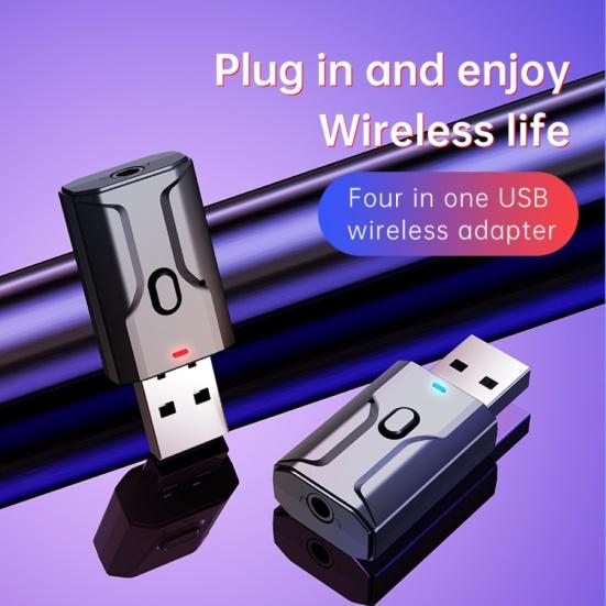 Портативный USB Bluetooth-совместимый 5.0 адаптер Стерео 3,5 мм AUX аудиоприемник-передатчик