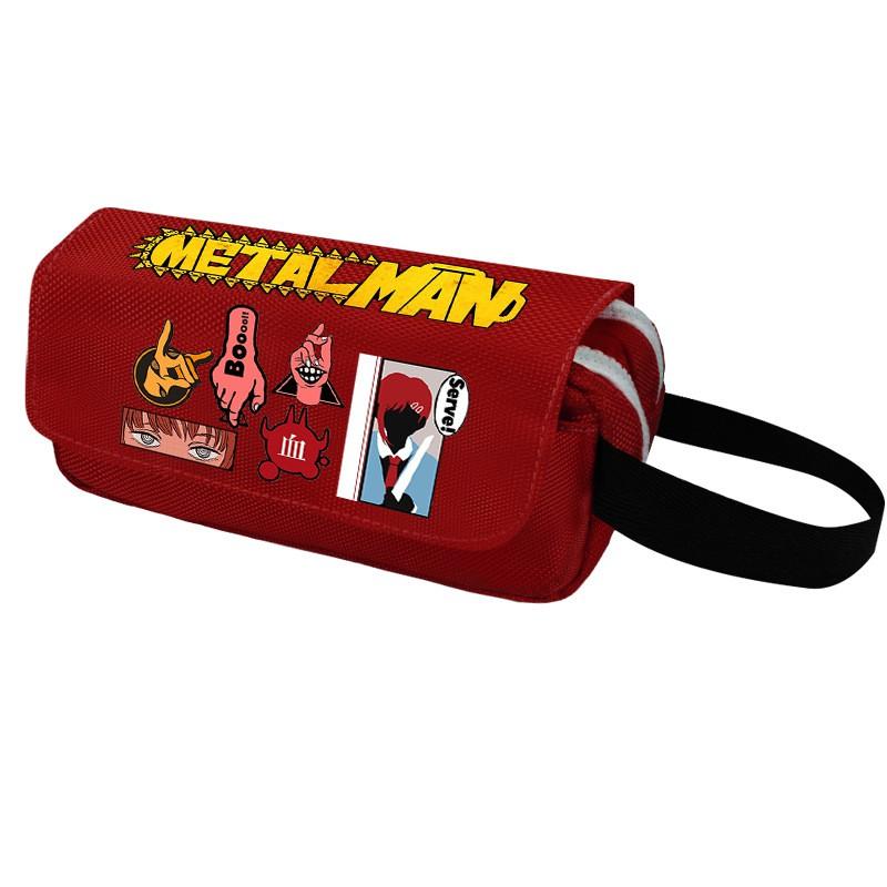 Chainsaw Man Pencil Case Cartoon Anime Stationery Organizer Double Zipper Large Capacity Students