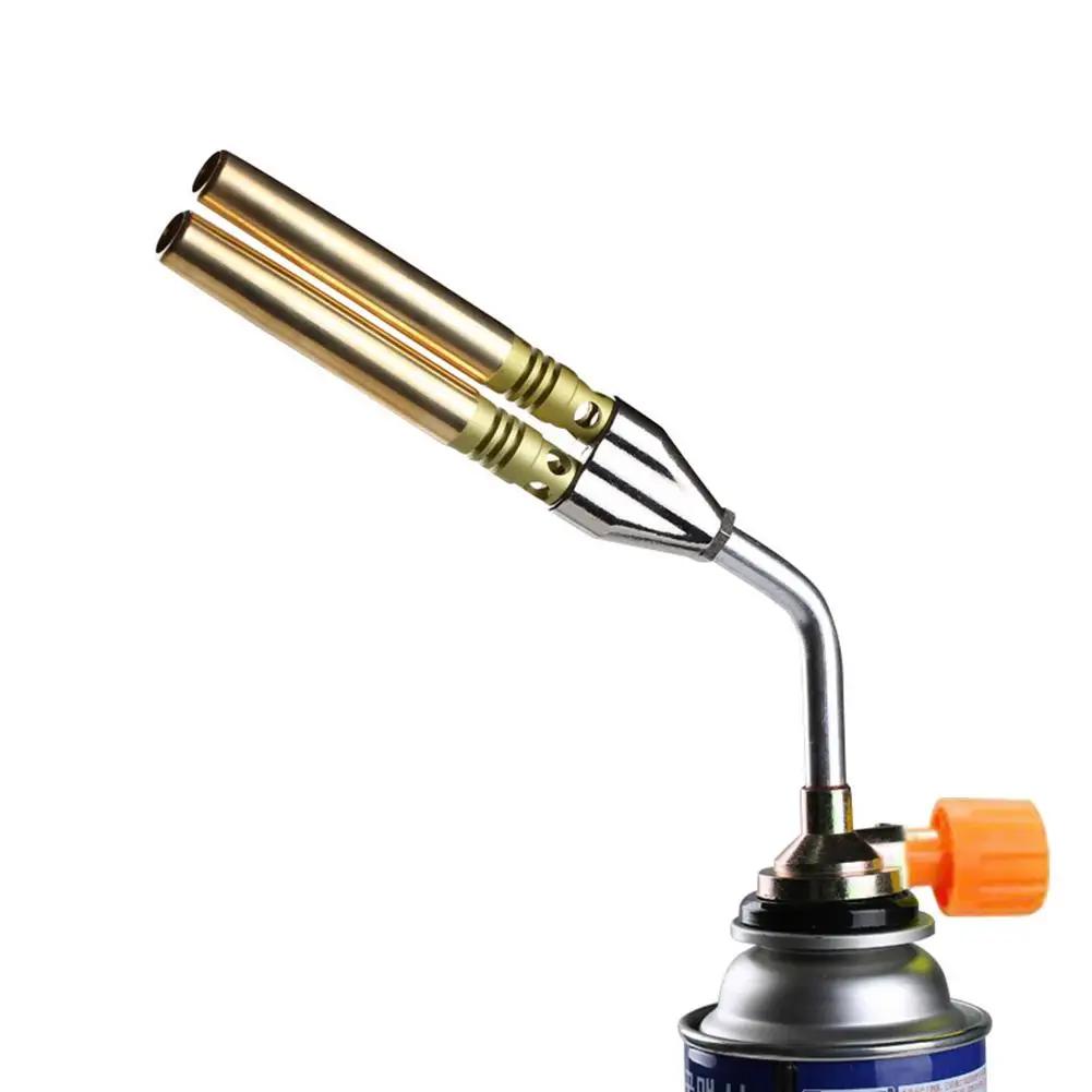 Двойной Пламя Пистолет Металл Сварка Газовая Горелка Зажигалка Бутановая Горелка Наружный Кемпинг Барбекю Отопление Зажигание Огнемет Гриль Инструмент