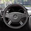 Для Mercedes Benz W164 M-Class ML350 ML500 X164 GL-Class GL4 Черная кожаная не скользящая чехол на руль автомобиля с ручной прошивкой