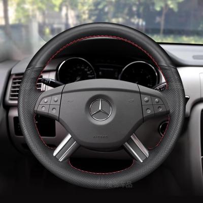Для Mercedes Benz W164 M-Class ML350 ML500 X164 GL-Class GL4 Черная кожаная не скользящая чехол на руль автомобиля с ручной прошивкой