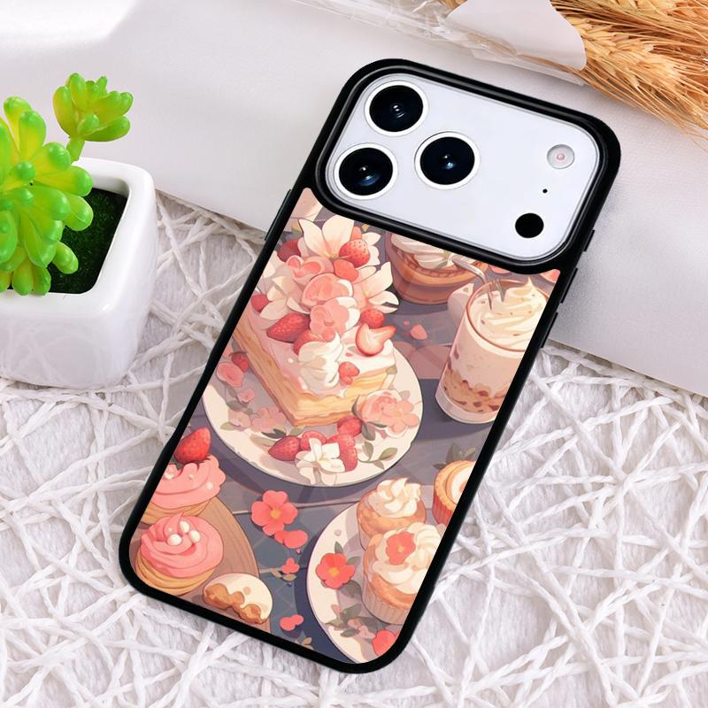Чехол для телефона Fancy Desert с рисунком торта для iPhone 17 Air 16 15 11 12 14 13 Pro Max Ударопрочный чехол